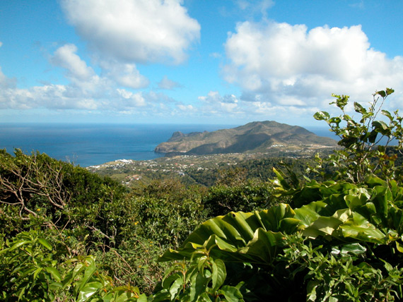 A scenic photo of the green and fertile island of Montserrat in the Caribbean.